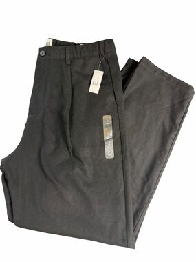 NWT! Gap Black High Rise relaxed Pleated black wide leg Trousers size medium